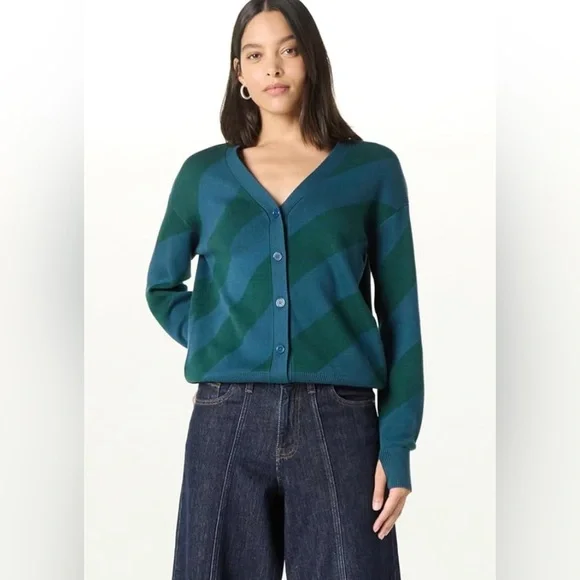 The Drop Women’s Legion Blue/Rain Forest Cardigan by @takkunda, L, NWT - Picture 4 of 4